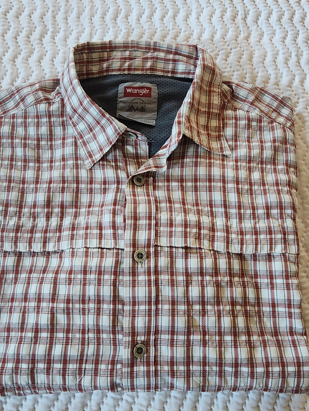 Wrangler Outdoor Series Plaid Button-Front Shirt Men's Size XL